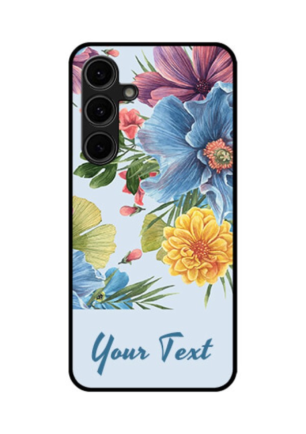 Galaxy S24 FE 5G Custom Glass Phone Case - Stunning Watercolored Flowers Painting Design