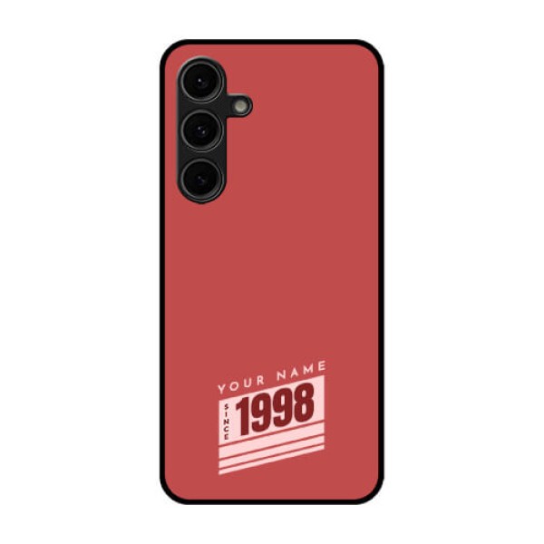 Galaxy S24 FE 5G Custom Glass Phone Case - Red Custom Year Of Birth Design Galaxy S24 FE 5G Custom Glass Phone Case - Red Custom Year Of Birth Design