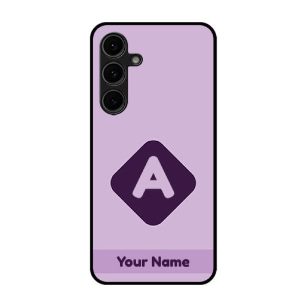 Galaxy S24 FE 5G Custom Glass Phone Case - Custom Letter In Curved Badge Design