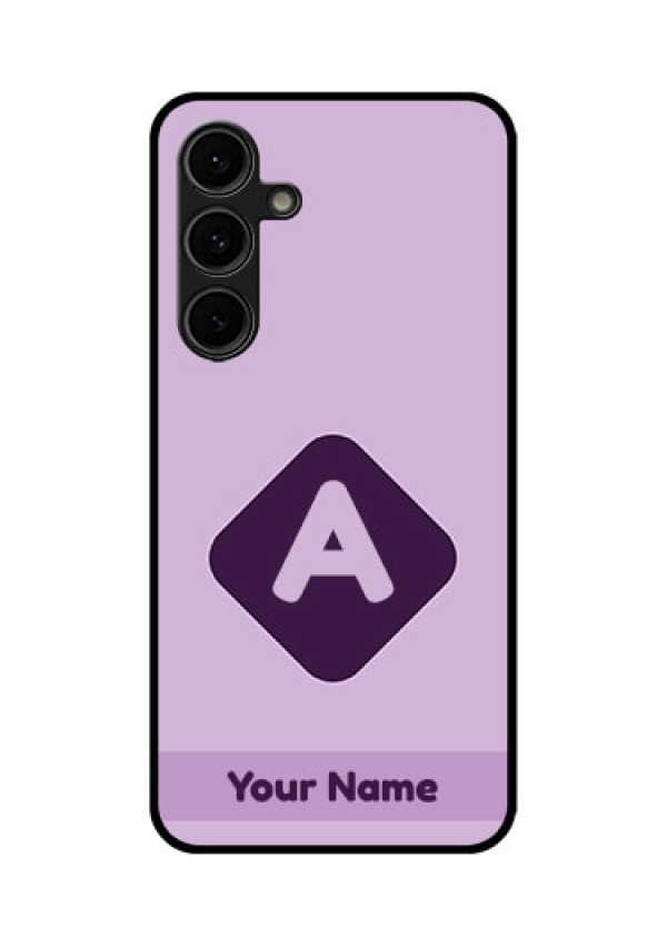 Galaxy S24 FE 5G Custom Glass Phone Case - Custom Letter In Curved Badge Design