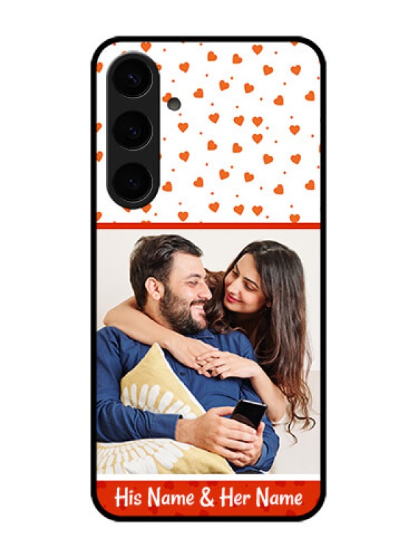Custom Samsung Galaxy S24 Plus 5G Custom Glass Phone Case - Orange Love Symbol Design