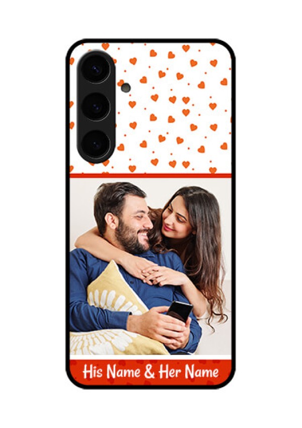 Samsung Galaxy S24 Plus 5G Custom Glass Phone Case - Orange Love Symbol Design