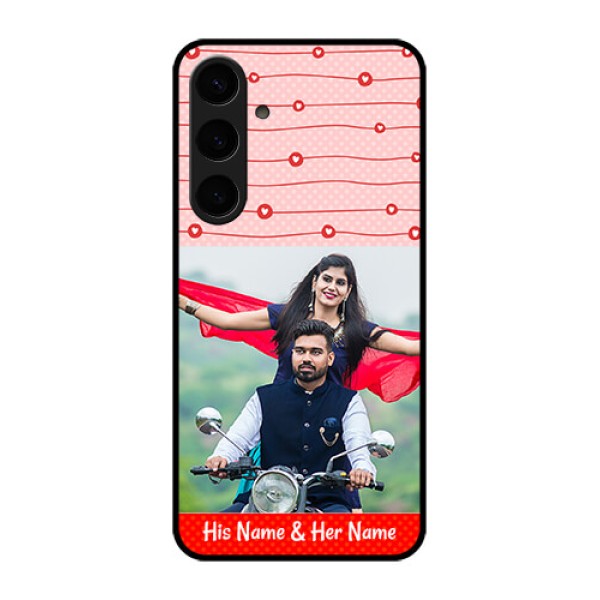 Samsung Galaxy S24 Plus 5G Custom Glass Phone Case - Red Pattern Case Design