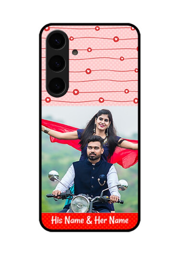 Samsung Galaxy S24 Plus 5G Custom Glass Phone Case - Red Pattern Case Design