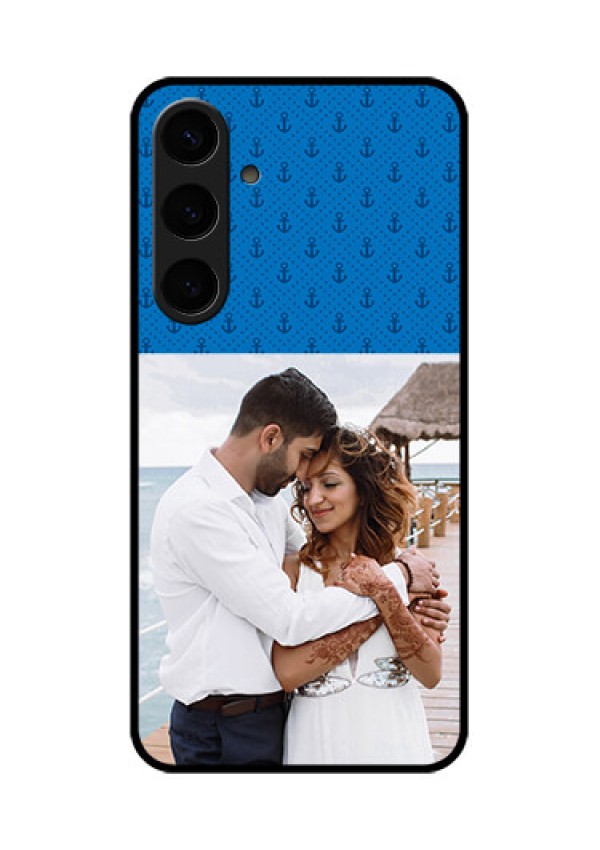 Samsung Galaxy S24 Plus 5G Custom Glass Phone Case - Blue Anchors Design