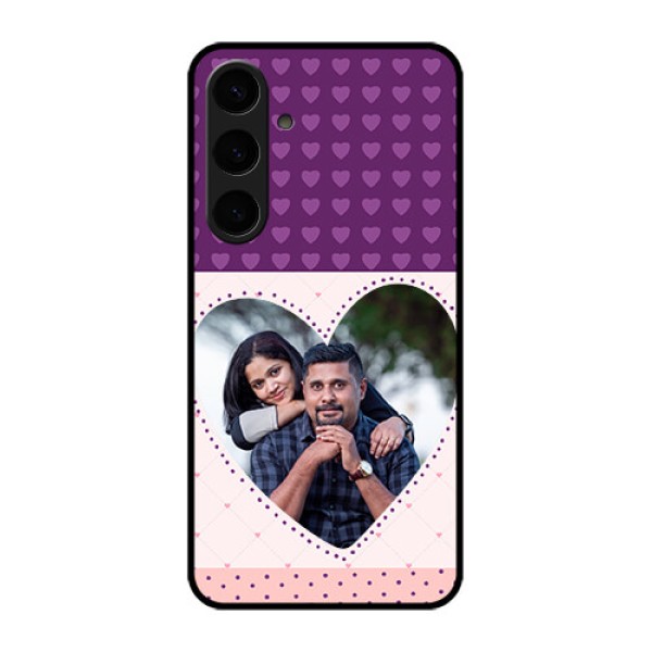Samsung Galaxy S24 Plus 5G Custom Glass Phone Case - Violet Love Dots Design Samsung Galaxy S24 Plus 5G Custom Glass Phone Case - Violet Love Dots Design