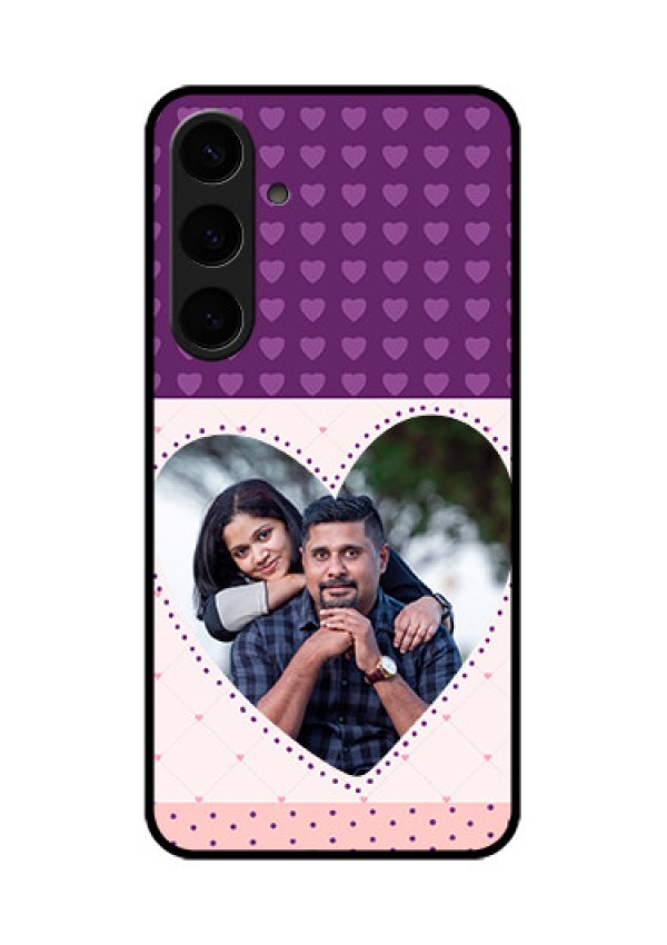 Samsung Galaxy S24 Plus 5G Custom Glass Phone Case - Violet Love Dots Design