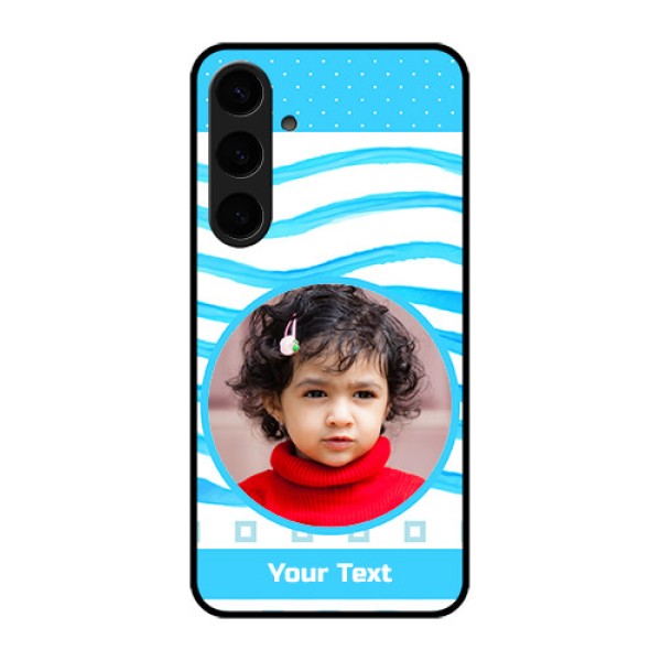Samsung Galaxy S24 Plus 5G Custom Glass Phone Case - Simple Blue Case Design Samsung Galaxy S24 Plus 5G Custom Glass Phone Case - Simple Blue Case Design