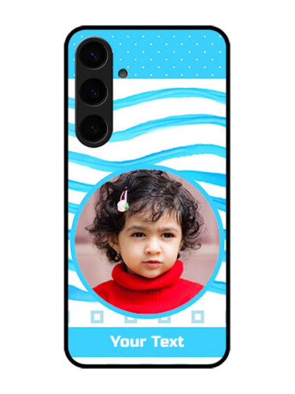 Custom Samsung Galaxy S24 Plus 5G Custom Glass Phone Case - Simple Blue Case Design