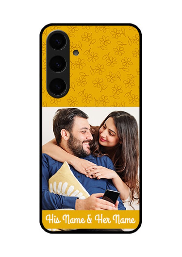 Samsung Galaxy S24 Plus 5G Custom Glass Phone Case - Yellow Floral Design