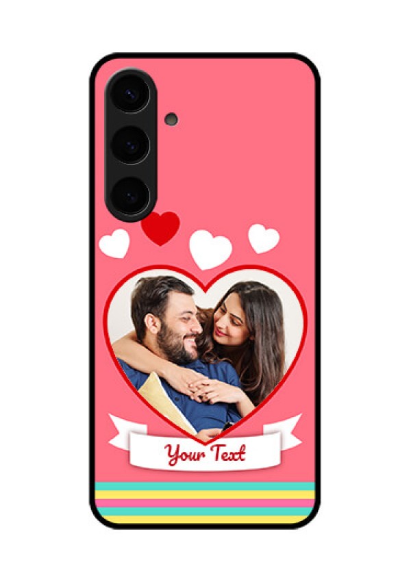 Samsung Galaxy S24 Plus 5G Custom Glass Phone Case - Love Shapes Doodle Design