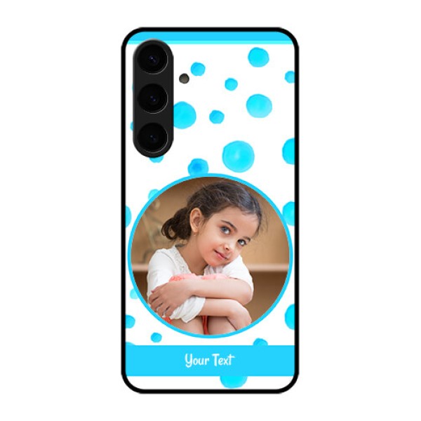 Samsung Galaxy S24 Plus 5G Custom Glass Phone Case - Blue Bubbles Pattern Design Samsung Galaxy S24 Plus 5G Custom Glass Phone Case - Blue Bubbles Pattern Design
