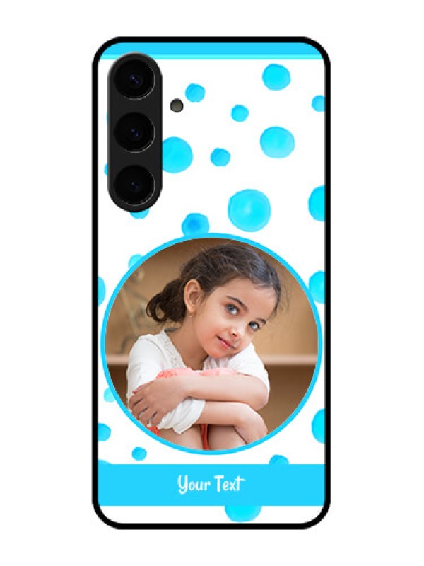 Custom Samsung Galaxy S24 Plus 5G Custom Glass Phone Case - Blue Bubbles Pattern Design