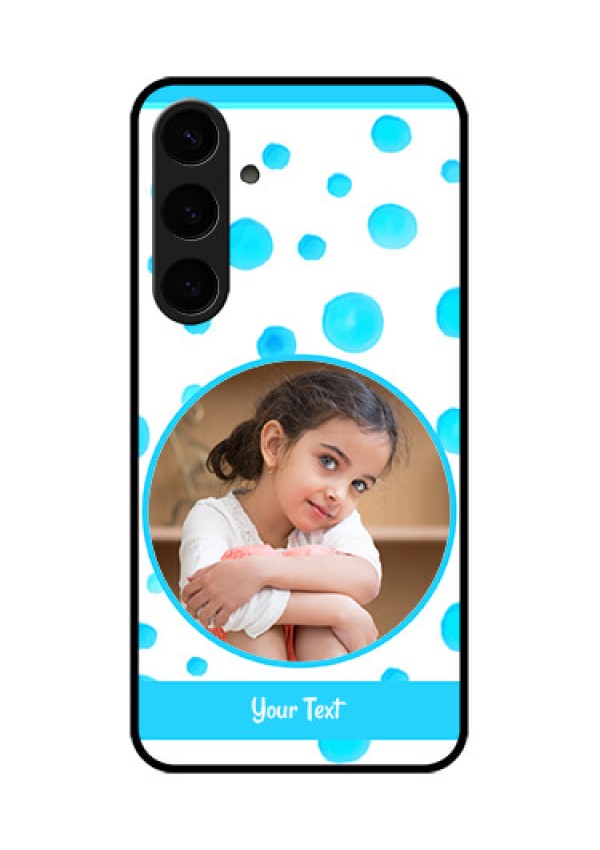 Samsung Galaxy S24 Plus 5G Custom Glass Phone Case - Blue Bubbles Pattern Design