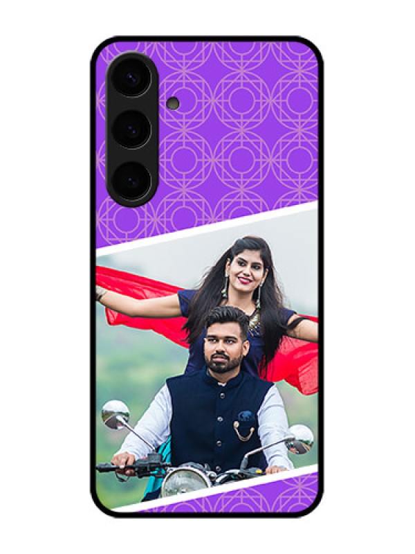 Custom Samsung Galaxy S24 Plus 5G Custom Glass Phone Case - Violet Color Pattern Design