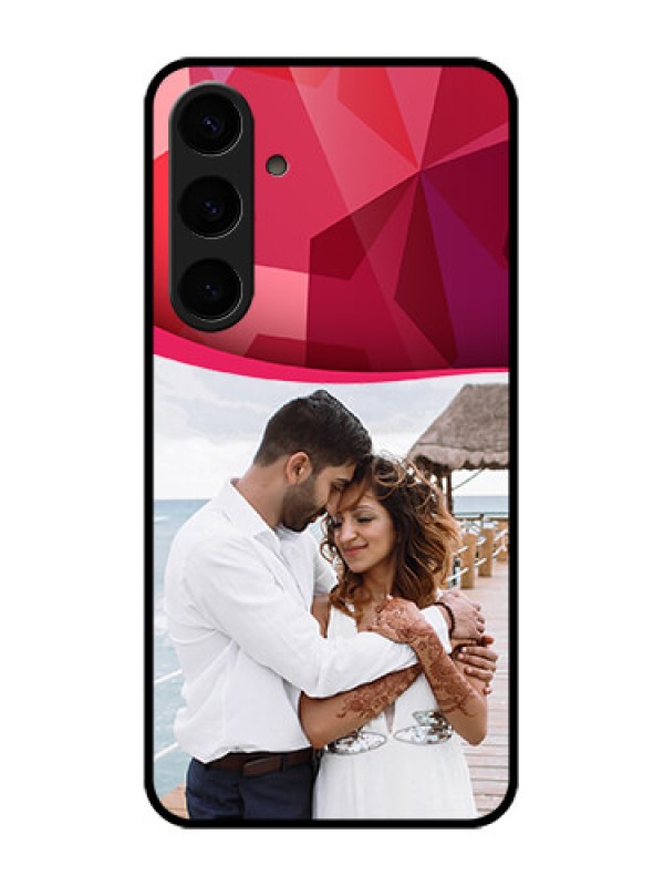 Custom Samsung Galaxy S24 Plus 5G Custom Glass Phone Case - Red Abstract Design