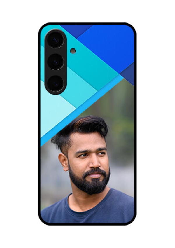 Samsung Galaxy S24 Plus 5G Custom Glass Phone Case - Blue Pattern Design