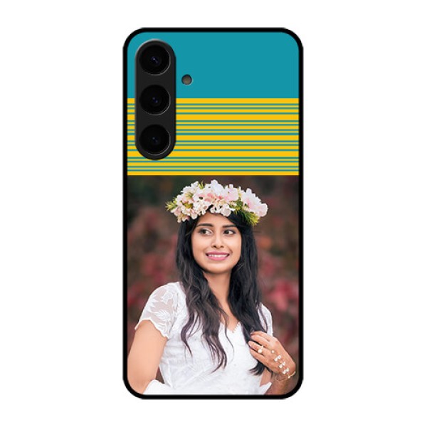 Samsung Galaxy S24 Plus 5G Custom Glass Phone Case - Yellow & Blue Design Samsung Galaxy S24 Plus 5G Custom Glass Phone Case - Yellow & Blue Design