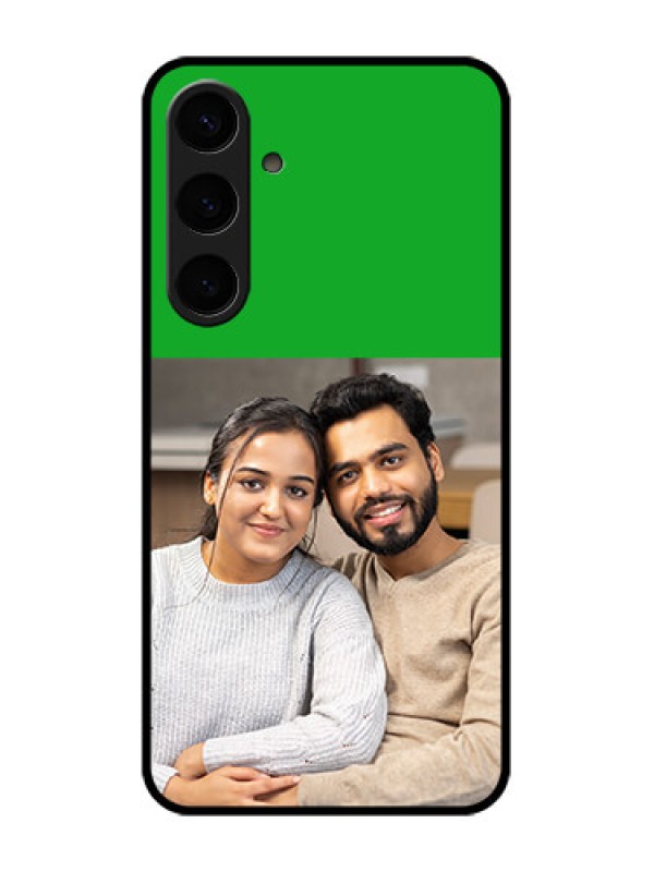 Custom Samsung Galaxy S24 Plus 5G Custom Glass Phone Case - Green Pattern Design