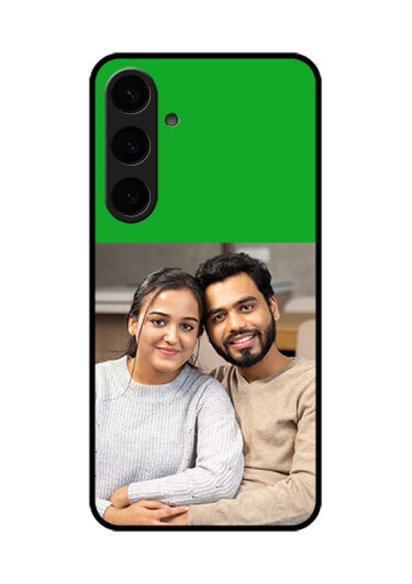 Samsung Galaxy S24 Plus 5G Custom Glass Phone Case - Green Pattern Design