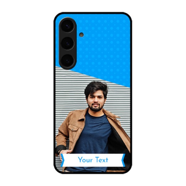 Samsung Galaxy S24 Plus 5G Custom Glass Phone Case - Simple Blue Color Design Samsung Galaxy S24 Plus 5G Custom Glass Phone Case - Simple Blue Color Design
