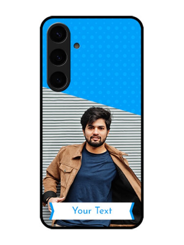 Custom Samsung Galaxy S24 Plus 5G Custom Glass Phone Case - Simple Blue Color Design