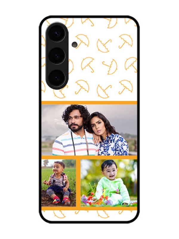 Custom Samsung Galaxy S24 Plus 5G Custom Glass Phone Case - Yellow Pattern Design