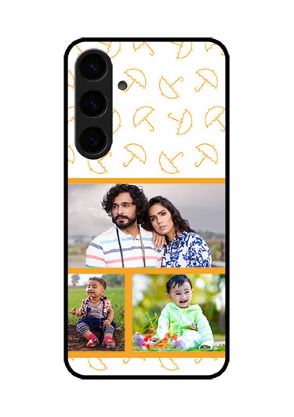 Samsung Galaxy S24 Plus 5G Custom Glass Phone Case - Yellow Pattern Design