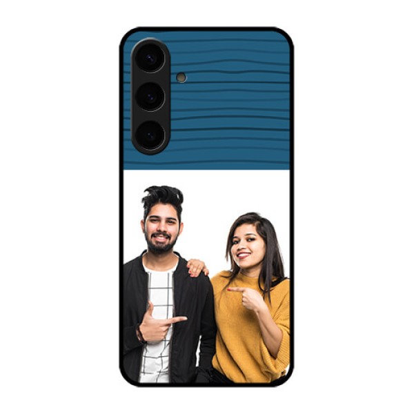 Samsung Galaxy S24 Plus 5G Custom Glass Phone Case - Blue Pattern Cover Design Samsung Galaxy S24 Plus 5G Custom Glass Phone Case - Blue Pattern Cover Design