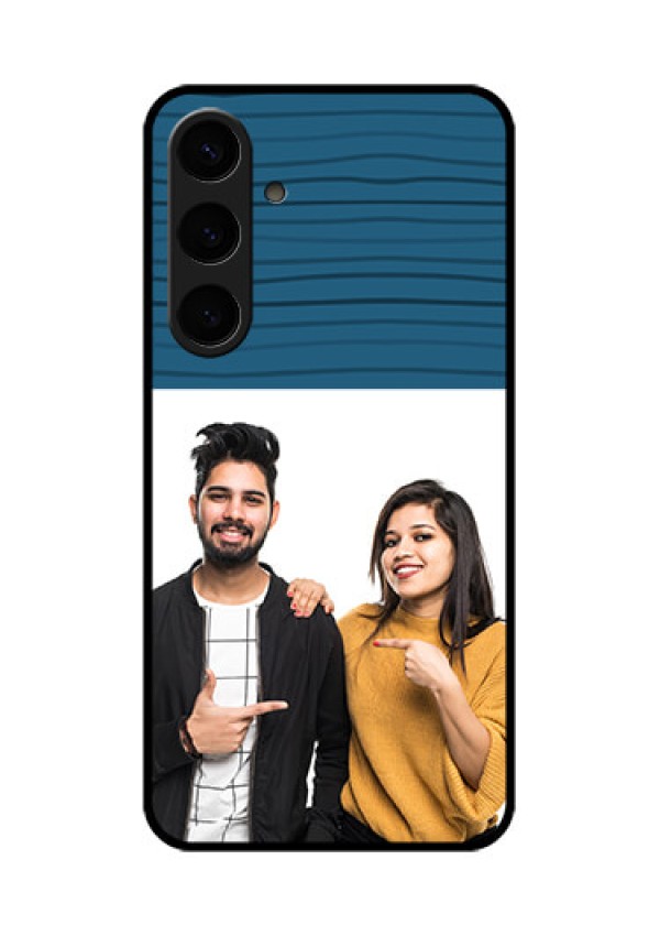 Samsung Galaxy S24 Plus 5G Custom Glass Phone Case - Blue Pattern Cover Design