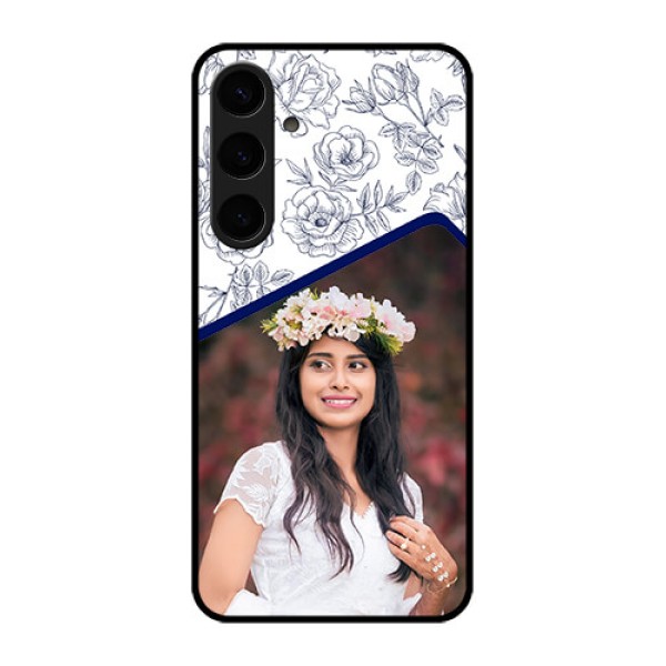 Samsung Galaxy S24 Plus 5G Custom Glass Phone Case - Classy Floral Design Samsung Galaxy S24 Plus 5G Custom Glass Phone Case - Classy Floral Design