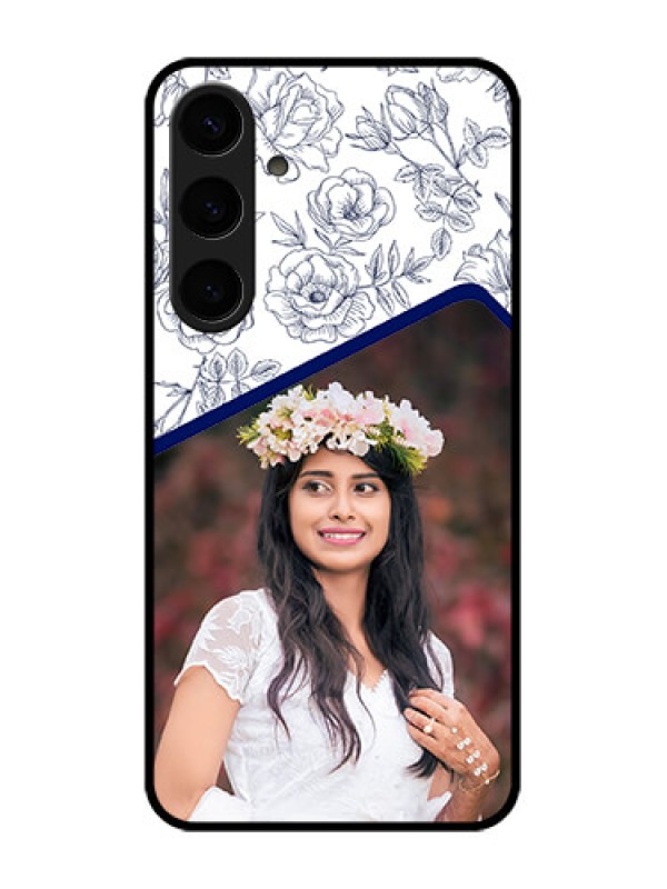 Custom Samsung Galaxy S24 Plus 5G Custom Glass Phone Case - Classy Floral Design