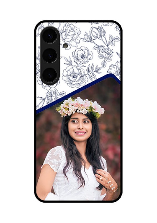 Samsung Galaxy S24 Plus 5G Custom Glass Phone Case - Classy Floral Design