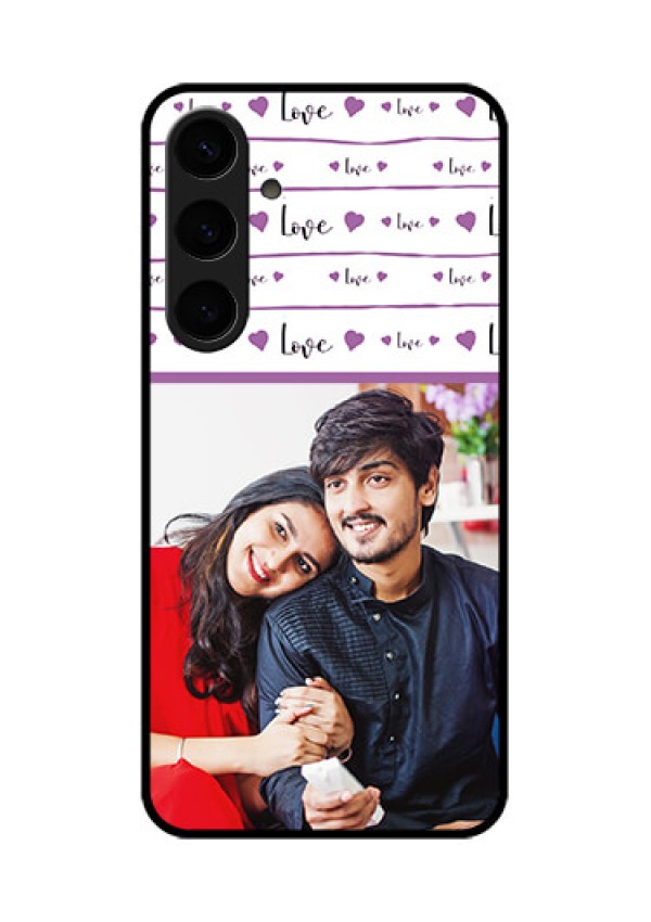 Samsung Galaxy S24 Plus 5G Custom Glass Phone Case - Couples Heart Design