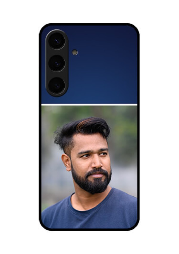 Samsung Galaxy S24 Plus 5G Custom Glass Phone Case - Simple Royal Blue Design