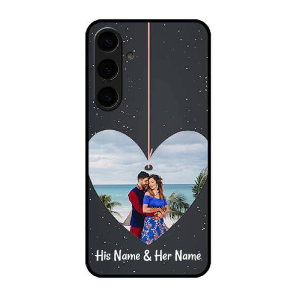 Samsung Galaxy S24 Plus 5G Custom Glass Phone Case - Hanging Heart Design Samsung Galaxy S24 Plus 5G Custom Glass Phone Case - Hanging Heart Design