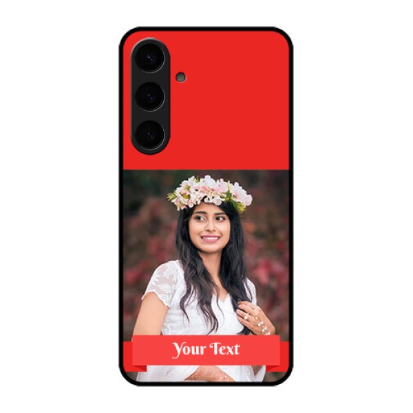 Samsung Galaxy S24 Plus 5G Custom Glass Phone Case - Simple Red Color Design Samsung Galaxy S24 Plus 5G Custom Glass Phone Case - Simple Red Color Design