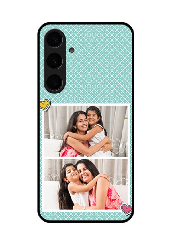 Samsung Galaxy S24 Plus 5G Custom Glass Phone Case - 2 Image Holder With Pattern Design
