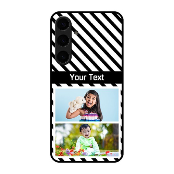 Samsung Galaxy S24 Plus 5G Custom Glass Phone Case - Black And White Stripes Design Samsung Galaxy S24 Plus 5G Custom Glass Phone Case - Black And White Stripes Design