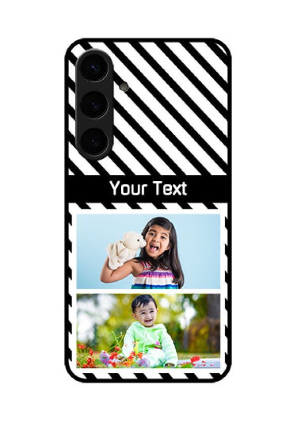 Samsung Galaxy S24 Plus 5G Custom Glass Phone Case - Black And White Stripes Design