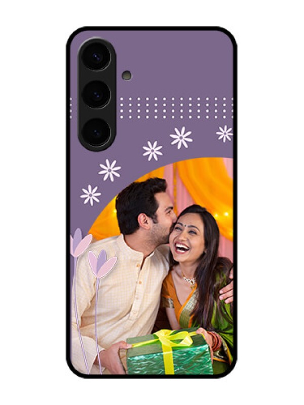 Custom Samsung Galaxy S24 Plus 5G Custom Glass Phone Case - Lavender Flowers Design