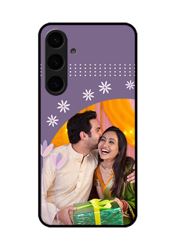 Samsung Galaxy S24 Plus 5G Custom Glass Phone Case - Lavender Flowers Design