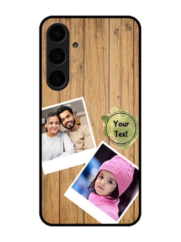 Custom Samsung Galaxy S24 Plus 5G Custom Glass Phone Case - Wooden Texture Design