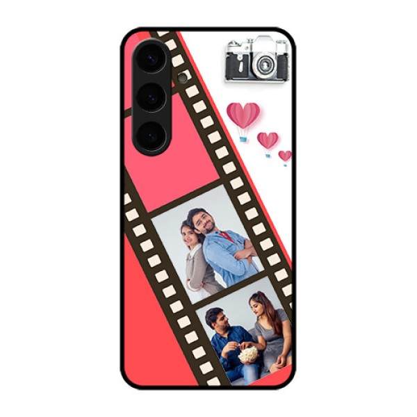 Samsung Galaxy S24 Plus 5G Custom Glass Phone Case - 3 Image Holder With Film Reel Samsung Galaxy S24 Plus 5G Custom Glass Phone Case - 3 Image Holder With Film Reel