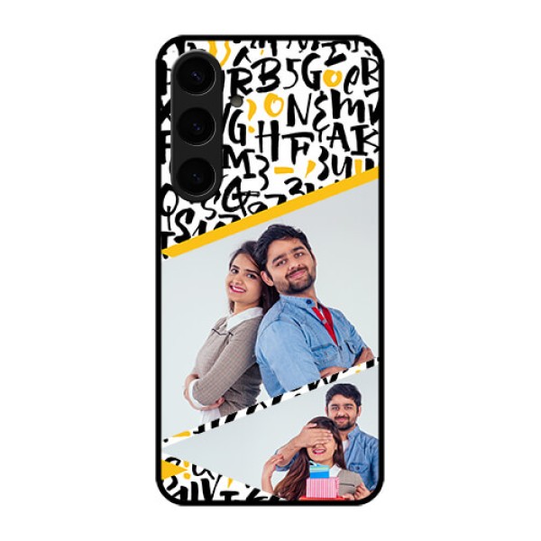 Samsung Galaxy S24 Plus 5G Custom Glass Phone Case - Letters Pattern Design Samsung Galaxy S24 Plus 5G Custom Glass Phone Case - Letters Pattern Design