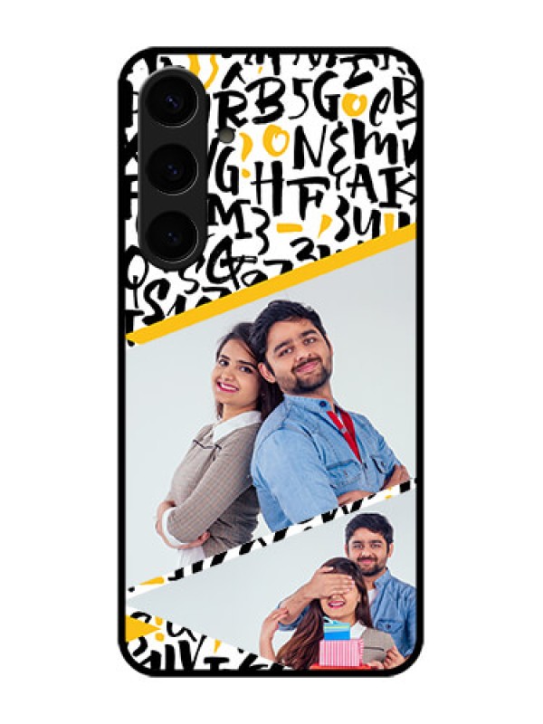 Custom Samsung Galaxy S24 Plus 5G Custom Glass Phone Case - Letters Pattern Design