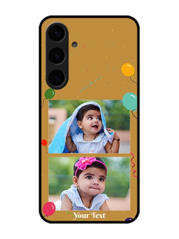 Custom Samsung Galaxy S24 Plus 5G Custom Glass Phone Case - Image Holder With Birthday Celebrations Design