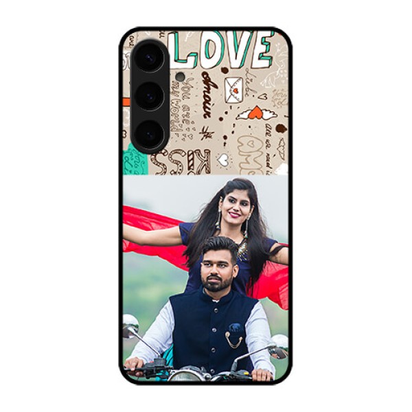 Samsung Galaxy S24 Plus 5G Custom Glass Phone Case - Love Doodle Pattern