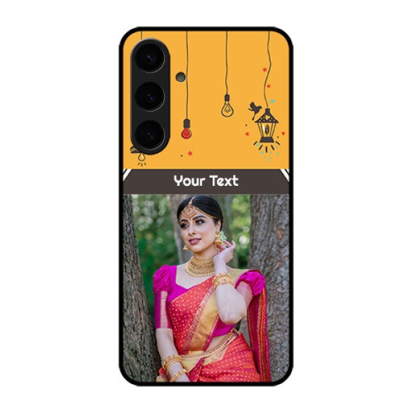 Samsung Galaxy S24 Plus 5G Custom Glass Phone Case - With Family Picture And Icons Samsung Galaxy S24 Plus 5G Custom Glass Phone Case - With Family Picture And Icons
