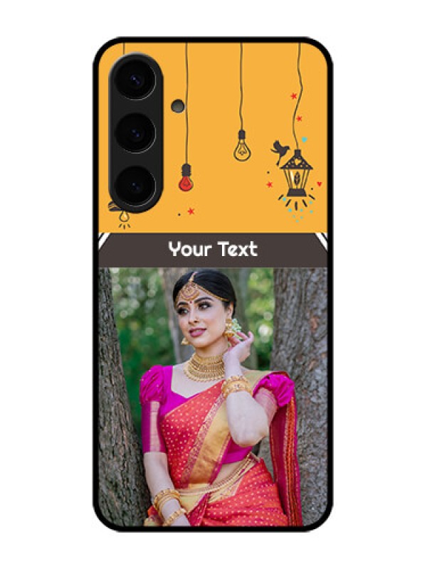 Custom Samsung Galaxy S24 Plus 5G Custom Glass Phone Case - With Family Picture And Icons